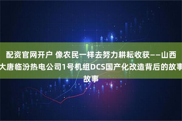 配资官网开户 像农民一样去努力耕耘收获——山西大唐临汾热电公司1号机组DCS国产化改造背后的故事